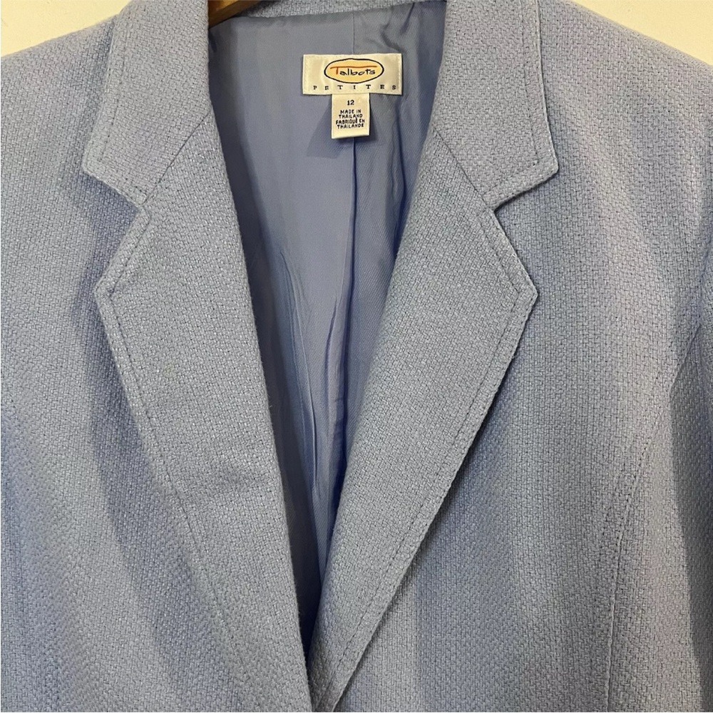 Vintage Talbots 100 % linen blue blazer women’s size 12 - Picture 4 of 7